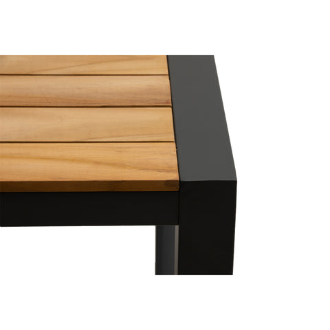 Eurostyle Skog 63 Inch Outdoor Dining Table for 6, Teak Top, Anthracite