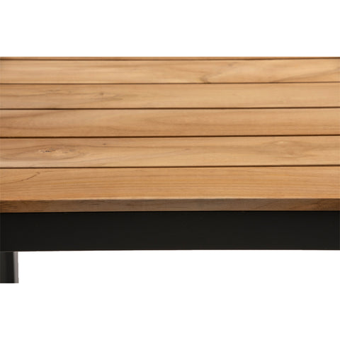Eurostyle Skog 63 Inch Outdoor Dining Table for 6, Teak Top, Anthracite