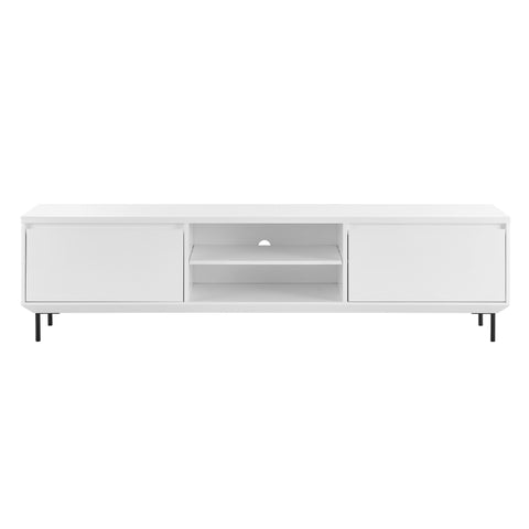 Eurostyle Saga 79 Inch Media Stand with Cabinets and Shelves, Matte White