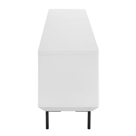 Eurostyle Saga 79 Inch Media Stand with Cabinets and Shelves, Matte White