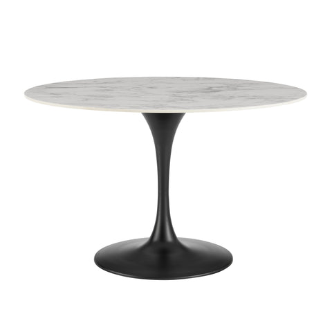 High Gloss White/Matte Black / 47 Round Coffee Table