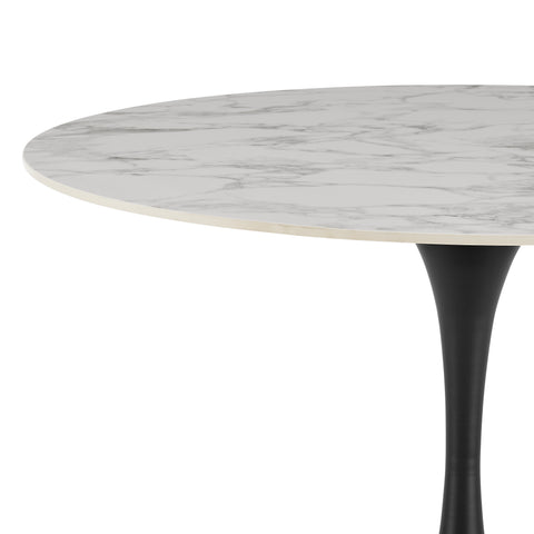 High Gloss White/Matte Black / 47 Round Coffee Table