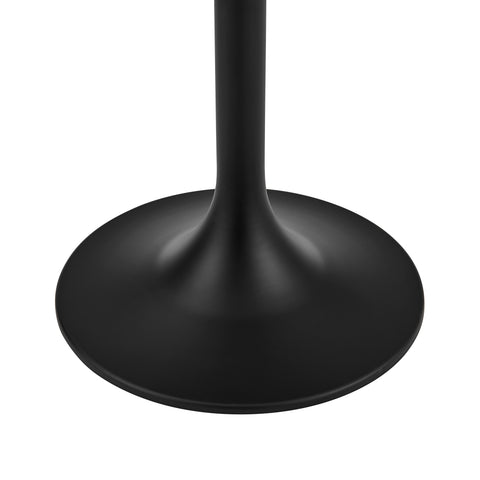 High Gloss White Ceramic/Matte Black / 20 Round Side Table