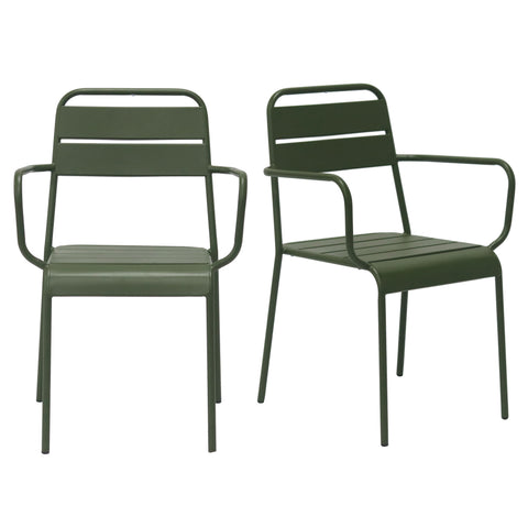 Dark Green / Set of 2 Arm Chairs