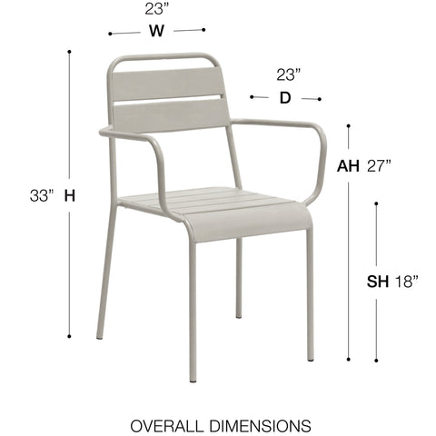 Oyster Gray / Set of 2 Arm Chairs