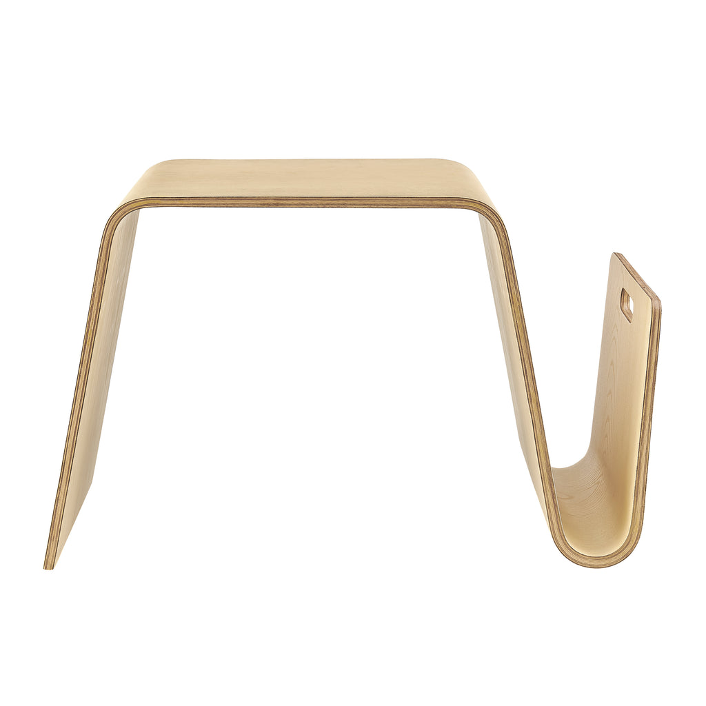 Eurostyle Anise Bentwood Side Table with Magazine Storage, Natural Veneer