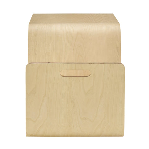 Eurostyle Anise Bentwood Side Table with Magazine Storage, Natural Veneer