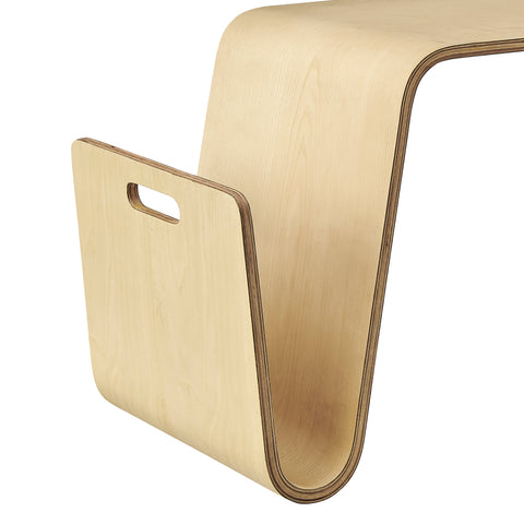 Eurostyle Anise Bentwood Side Table with Magazine Storage, Natural Veneer
