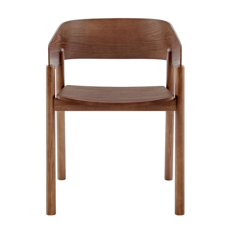 Euro Style Blaise Bentwood Dining Armchair, Solid Ash Wood, Walnut Finish