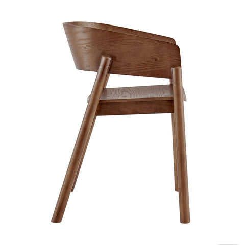 Euro Style Blaise Bentwood Dining Armchair, Solid Ash Wood, Walnut Finish