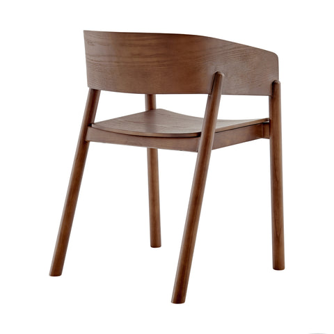 Euro Style Blaise Bentwood Dining Armchair, Solid Ash Wood, Walnut Finish