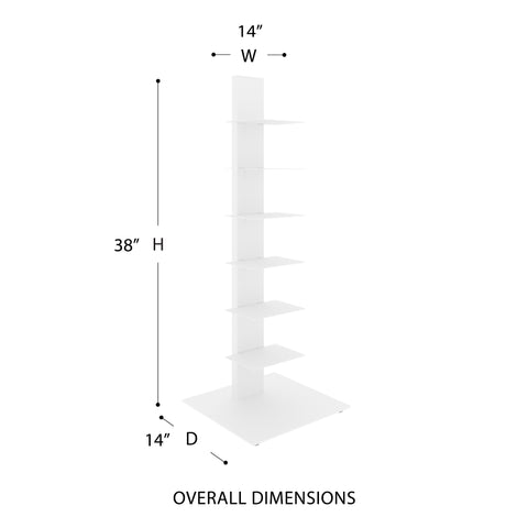 White / 38 6-Shelf Bookcase