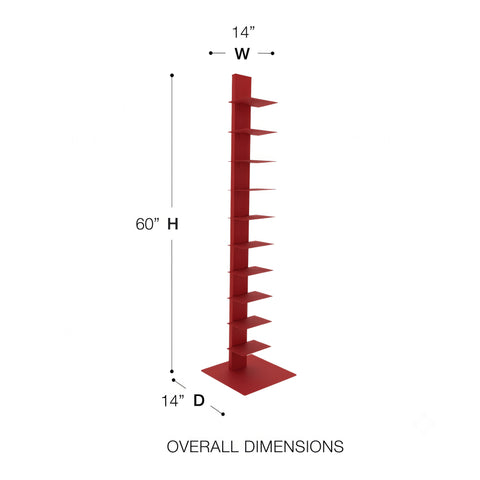 Red / 60 10-Shelf Bookcase