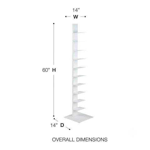 White / 60 10-Shelf Bookcase