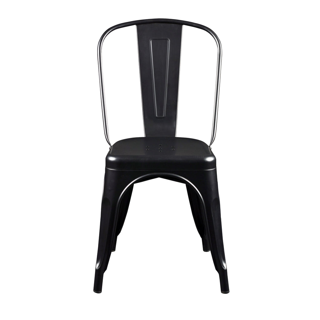 Eurostyle Corsair Stackable Steel Dining Chairs, Set of 4, Black, 14-High