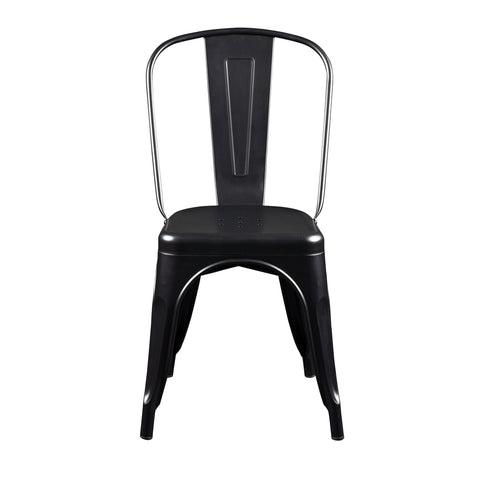 Eurostyle Corsair Stackable Steel Dining Chairs, Set of 4, Black, 14-High