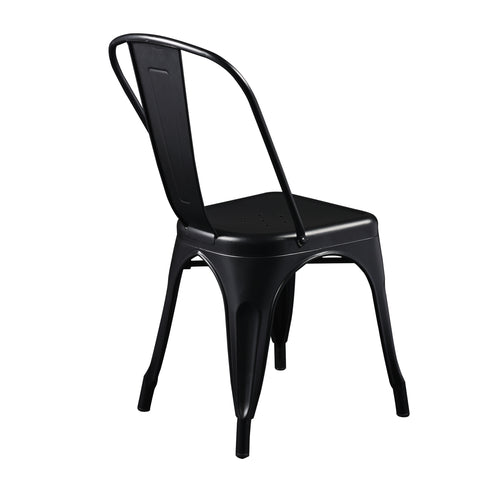 Eurostyle Corsair Stackable Steel Dining Chairs, Set of 4, Black, 14-High