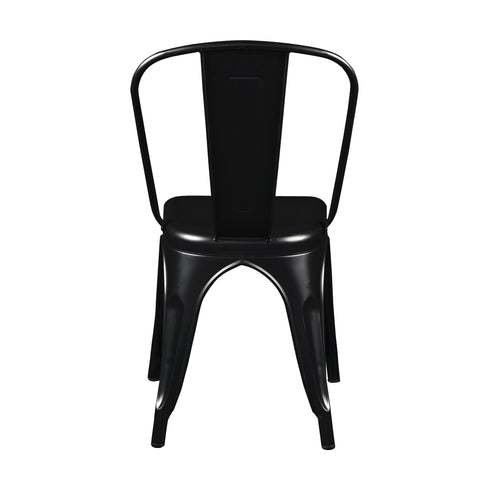Eurostyle Corsair Stackable Steel Dining Chairs, Set of 4, Black, 14-High