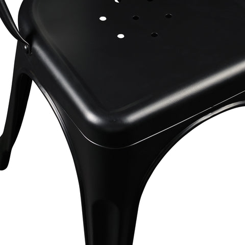 Eurostyle Corsair Stackable Steel Dining Chairs, Set of 4, Black, 14-High