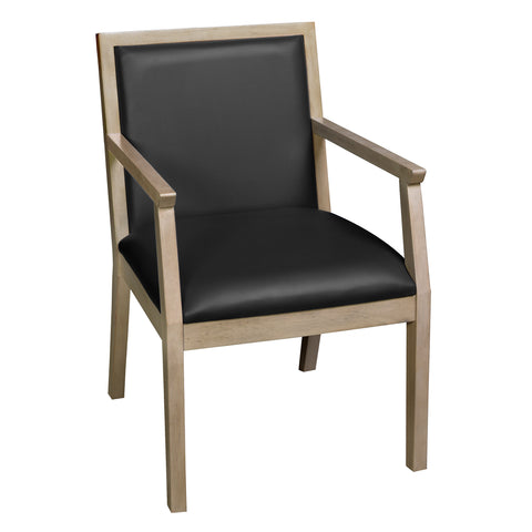 Regent WallGuard Guest & Reception Waiting Room Wood Side Chair - Noble Oak / Black Vinyl