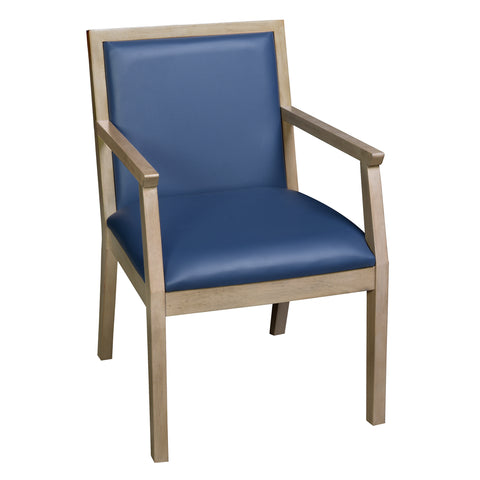 Regent WallGuard Guest & Reception Waiting Room Wood Side Chair - Noble Oak / Black Vinyl