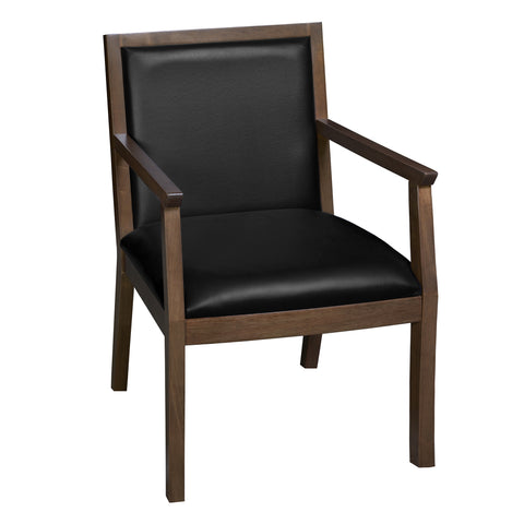Regent WallGuard Guest & Reception Waiting Room Wood Side Chair - Noble Oak / Black Vinyl