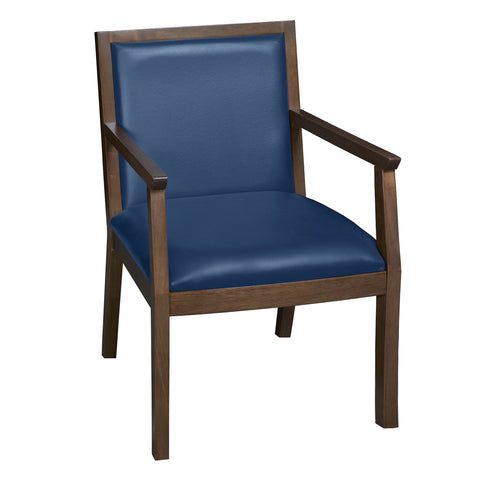 Regent WallGuard Guest & Reception Waiting Room Wood Side Chair - Noble Oak / Black Vinyl