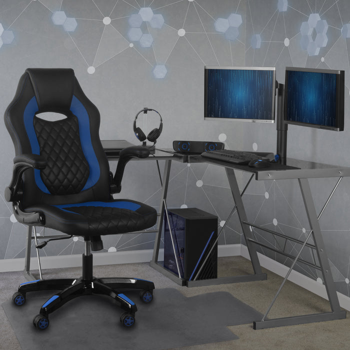 Aon Archeus Gaming Style Computer Desk Chair, Built-In Lumbar Support, Flip-Up Arm, Lock/Tilt 360 Swivel, 300 lb. max