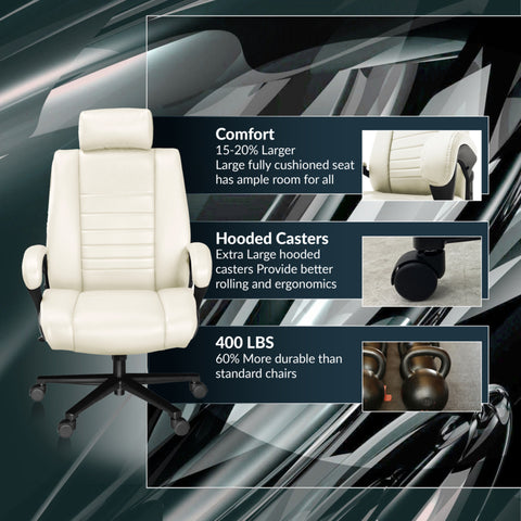 Romig DuraForce Big & Tall Executive Office Chair – Ergonomic Office Chair with Adjustable Height for Larger Users