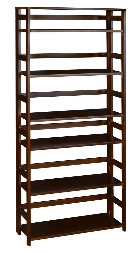 Romig Flip Flop 28 in 2 Shelf High Folding, No Tools Assembly, Solid, Wood Bookcase