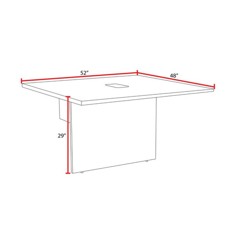 Regency Legacy 4 ft Racetrack Laminate Conference Table Extention with a Charging Port, Durable Construction, Scratch-Resistant Surface, and Modern Design for Professional Office Workspaces - Mahogany