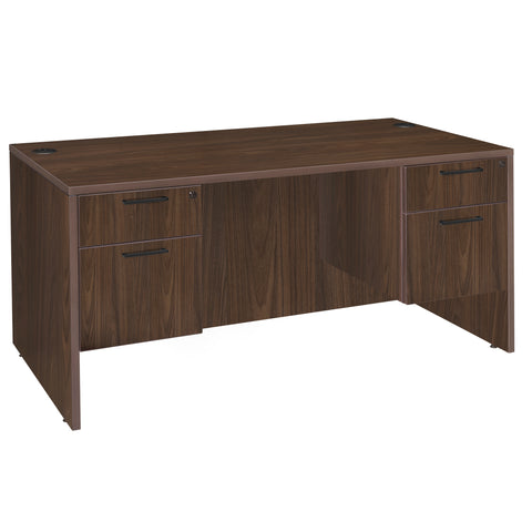 Romig Legacy Office Desk with Double Pedestal Drawer, Durable Laminate, Scratch-Resistant Surface, Spacious Workspace for Home, Professional, and Executive Offices