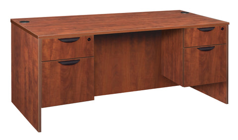 Romig Legacy Office Desk with Double Pedestal Drawer, Durable Laminate, Scratch-Resistant Surface, Spacious Workspace for Home, Professional, and Executive Offices