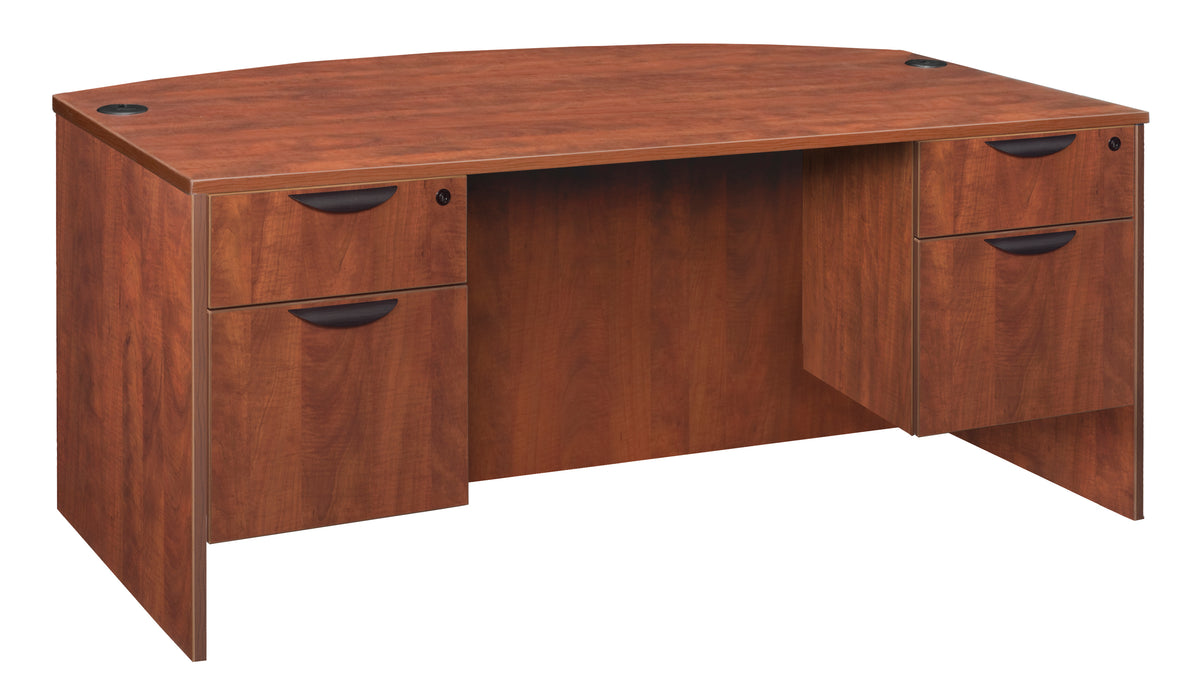 Regency Legacy 71 x 35 in. Bow Front Office Desk with Double Pedestal Drawer Unit