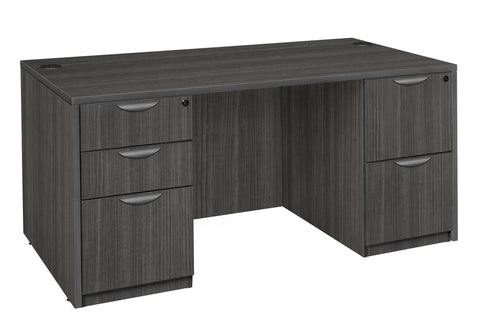 Regency Legacy Inch Office Desk with Double Full Pedestal, Durable Laminate, Scratch-Resistant Surface, Spacious Workspace for Home, Professional, and Executive Offices
