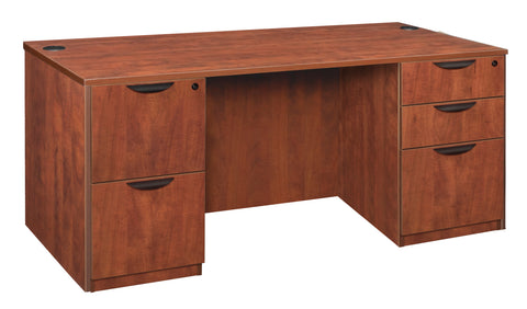 Regency Legacy Inch Office Desk with Double Full Pedestal, Durable Laminate, Scratch-Resistant Surface, Spacious Workspace for Home, Professional, and Executive Offices