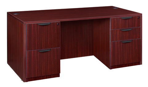 Regency Legacy Inch Office Desk with Double Full Pedestal, Durable Laminate, Scratch-Resistant Surface, Spacious Workspace for Home, Professional, and Executive Offices