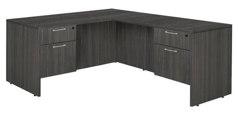 Regency Legacy L-Shaped Office Desk with Double Pedestal Drawer Unit, Durable Laminate, Scratch-Resistant Surface, and Spacious Design for Home and Professional Offices