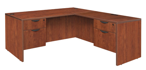 Regency Legacy L-Shaped Office Desk with Double Pedestal Drawer Unit, Durable Laminate, Scratch-Resistant Surface, and Spacious Design for Home and Professional Offices