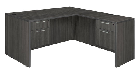 Regency Legacy L-Shaped Office Desk with Double Pedestal Drawer Unit, Durable Laminate, Scratch-Resistant Surface, and Spacious Design for Home and Professional Offices