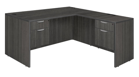 Regency Legacy L-Shaped Office Desk with Double Pedestal Drawer Unit, Durable Laminate, Scratch-Resistant Surface, and Spacious Design for Home and Professional Offices
