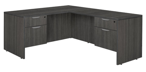 Regency Legacy L-Shaped Office Desk with Double Pedestal Drawer Unit, Durable Laminate, Scratch-Resistant Surface, and Spacious Design for Home and Professional Offices