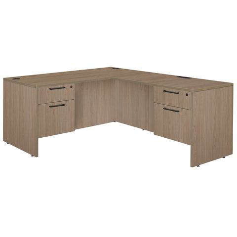 Romig Legacy 60 x 77 in. L Desk with Double Pedestal Drawer Unit