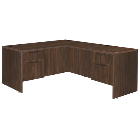 Romig Legacy 60 x 77 in. L Desk with Double Pedestal Drawer Unit