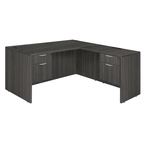 Regency Legacy L-Shaped Office Desk with Double Pedestal Drawer Unit, Durable Laminate, Scratch-Resistant Surface, and Spacious Design for Home and Professional Offices