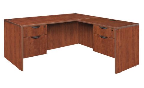 Regency Legacy L-Shaped Office Desk with Double Pedestal Drawer Unit, Durable Laminate, Scratch-Resistant Surface, and Spacious Design for Home and Professional Offices
