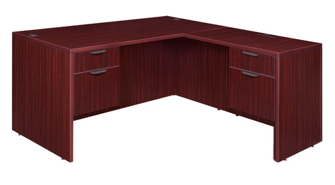 Regency Legacy L-Shaped Office Desk with Double Pedestal Drawer Unit, Durable Laminate, Scratch-Resistant Surface, and Spacious Design for Home and Professional Offices