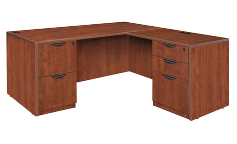 Regency Legacy L Desk with Double Full Pedestal Drawer Unit