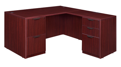 Regency Legacy L Desk with Double Full Pedestal Drawer Unit