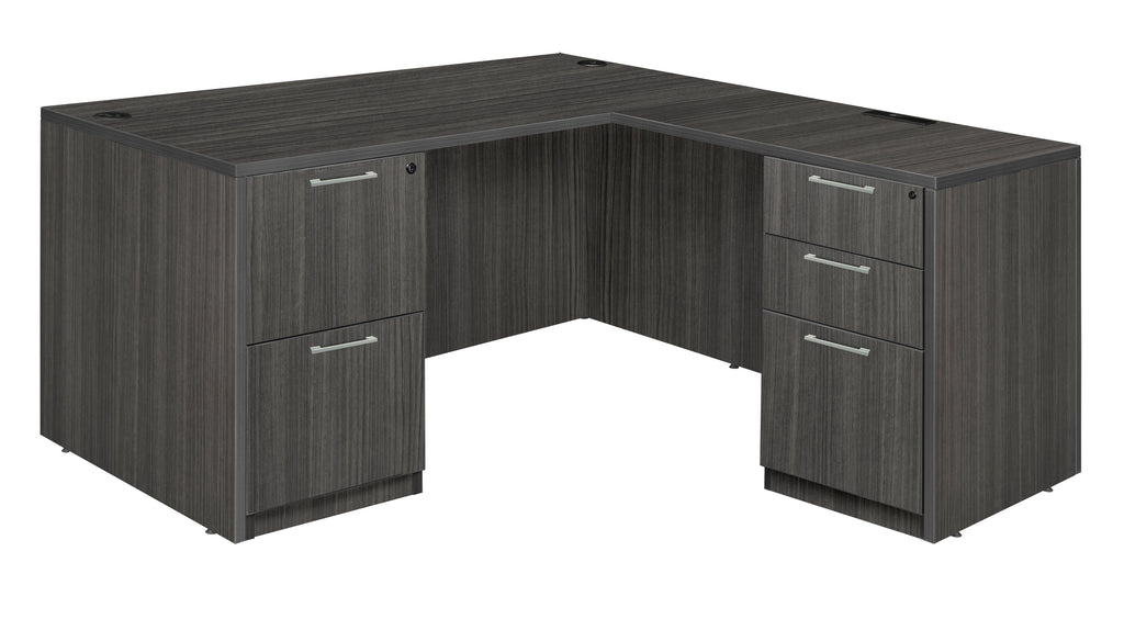 Regency Legacy L Desk with Double Full Pedestal Drawer Unit